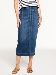CORONADO WASH DENIM MIDI SKIRT - CORONADO WASH | Talbots sale