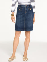 ADELAIDE DENIM A-LINE SKIRT - ADELAIDE WASH | Talbots online
