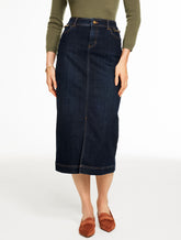 MANOR WASH DENIM MIDI SKIRT - MANOR WASH | Talbots outlet