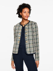 GREEN/TAUPE MULTI KENSINGTON TWEED JACKET | Talbots near me