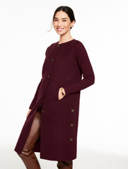 RICH BURGUNDY DOUBLE FACE WOOL BLEND TOPPER VEST | Talbots outlet