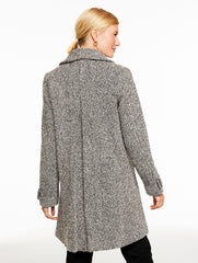 BLACK/IVORY SHAWL COLLAR COAT - SNUG CHEVRON | Talbots for sale