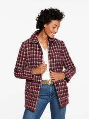 RICH BURGUNDY MULTI BRONTE MULTICHECK COAT | Talbots for sale