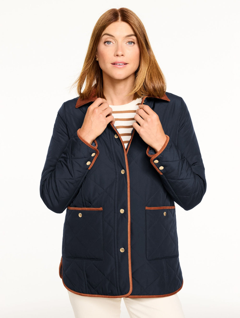 AUTUMN ORANGE|INDIGO BLUE|OAKMOSS|PORT WINE QUILTED BARN JACKET | Talbots for sale
