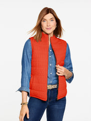 AUTUMN BERRY|DARK BURGUNDY BERRY HTHR|IVORY|OAK MOSS HEATHER CABLE KNIT QUILTED VEST | Talbots discount
