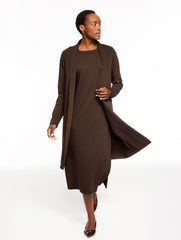 BLACK|COFFEE BEAN PASSPORT PONTE DUSTER CARDIGAN | Talbots for sale
