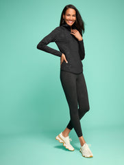 BLACK OUT & ABOUT HALF-ZIP PULLOVER - LINEAR FLORAL | Talbots for sale