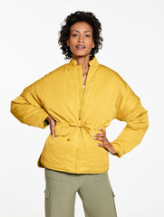 CITRON YELLOW ZIP-OFF SLEEVE WOVEN JACKET | Talbots discount