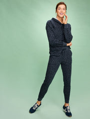 IOLITE HEATHER|DARK CHOCOLATE MULTI FRENCH TERRY HOODIE - TONAL CHEETAH | Talbots discount