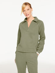 SAGEBRUSH COZY FLEECE JOHNNY COLLAR PULLOVER | Talbots online