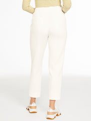 IVORY AIRKNIT STRETCH TAPERED LEG PANTS | Talbots US