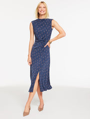 INDIA INK MULTI FIT & FLARE MATTE JERSEY DRESS - DITSY PAISLEY | Talbots outlet