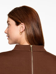 DARK WALNUT LUXE PONTE MOCKNECK DRESS | Talbots on sale