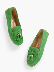 DARK GREEN FERN ARDEN SUEDE DRIVING LOAFERS | Talbots discount