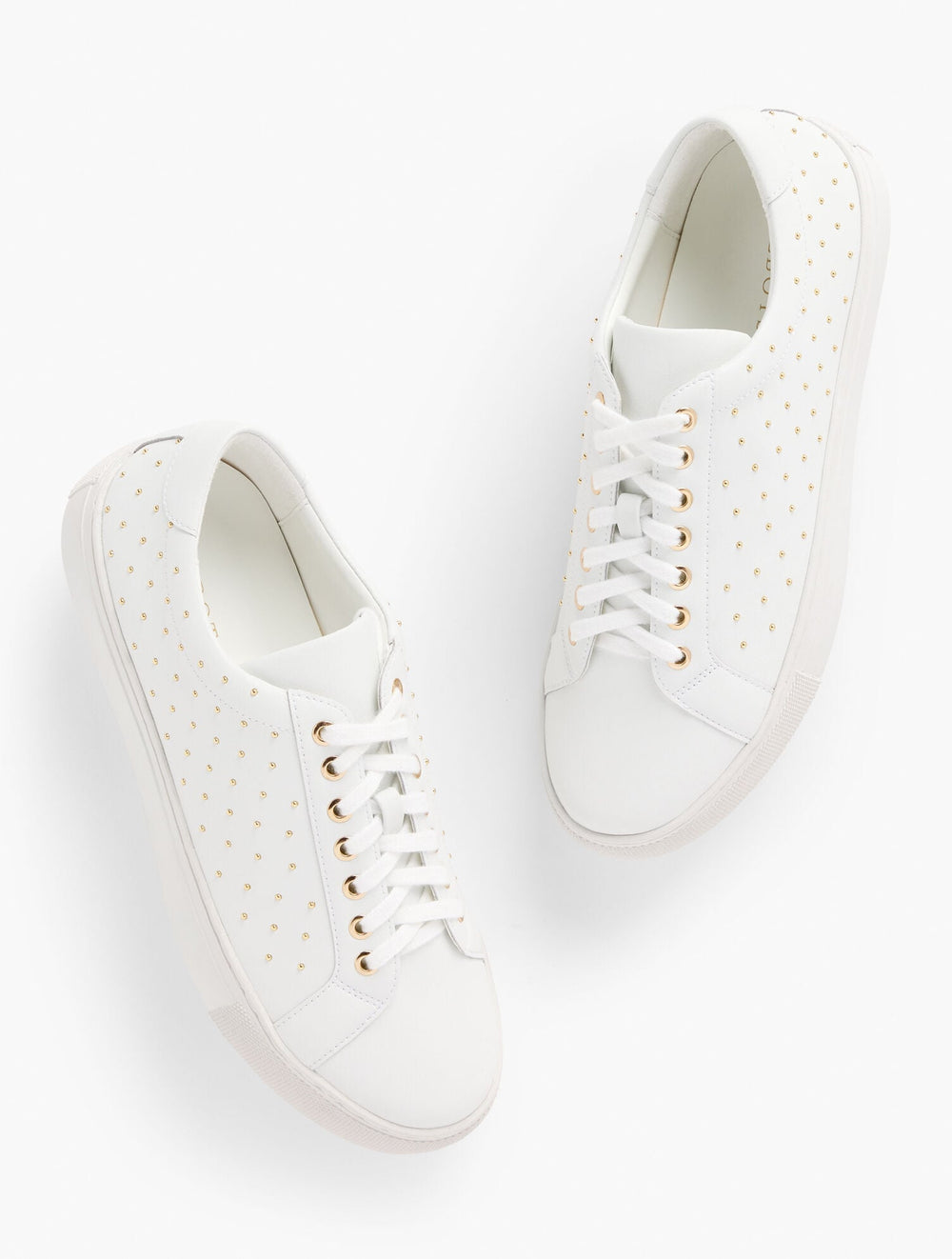 HAVANA TAN|WHITE AUBREY STUDDED NAPPA SNEAKERS | Talbots sale