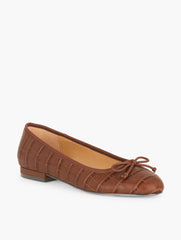 DARK ACORN BROWN MADISON BALLET FLATS - CROC EMBOSSED | Talbots discount