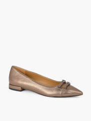 BRONZE SCARLET METALLIC CUT OUT NAPPA FLATS | Talbots for sale