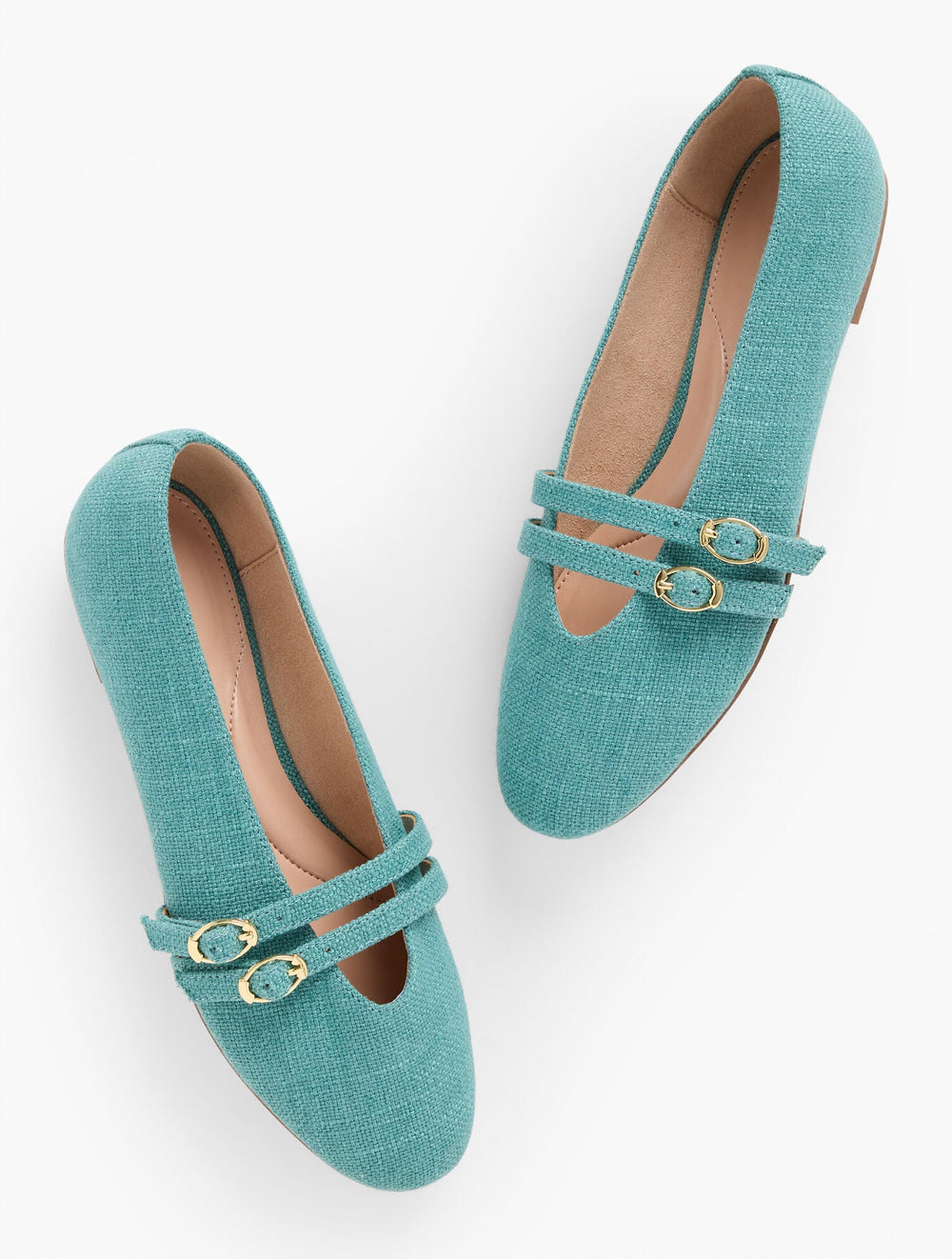 LUSH GREEN VERA WASHED LINEN MARY JANE BALLET FLATS | Talbots near me