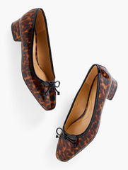 BROWN MULTI VANESSA PATENT LEATHER BLOCK HEEL PUMPS - TORTOISESHELL | Talbots for sale