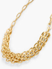 BRUSHED GOLD MIXED PANTHER CHAIN NECKLACE | Talbots outlet