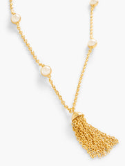 IVORY PEARL/GOLD PEARL STATION NECKLACE | Talbots online