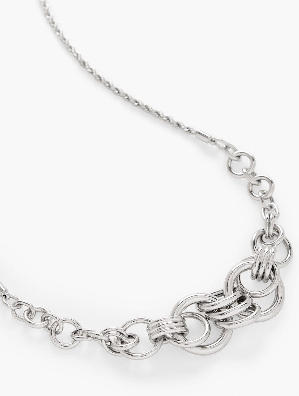 SILVER INTERLOCK SCULPTURAL NECKLACE | Talbots sale