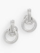 SILVER INTERLOCK SCULPTURAL EARRINGS | Talbots discount