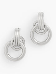 SILVER INTERLOCK SCULPTURAL EARRINGS | Talbots discount