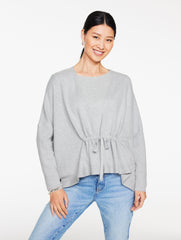 GREY SKY HEATHER GATHERED WAIST FLYAWAY CARDIGAN | Talbots outlet