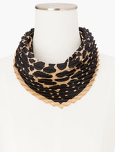 TOASTED COCONUT MULTI DOTS & ANIMAL PLEATED SILK SQUARE SCARF | Talbots US