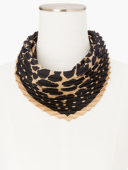 TOASTED COCONUT MULTI DOTS & ANIMAL PLEATED SILK SQUARE SCARF | Talbots US