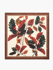 DARK WALNUT MULTI ACORNS & LEAVES WOOL SQUARE SCARF | Talbots online