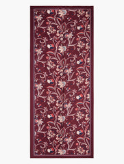 RICH BURGUNDY MULTI ECHO PLEATED LIVELY FLORAL OBLONG SCARF | Talbots near me