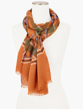ACORN BROWN MULTI KELLYNCH PLAID OBLONG SCARF | Talbots discount