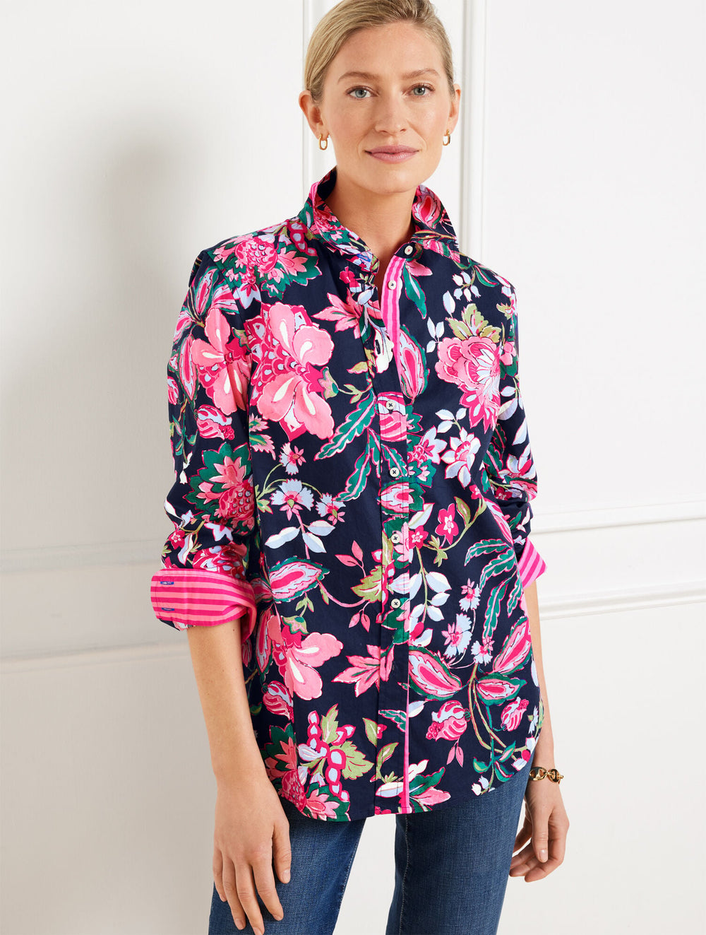 INDIA INK MULTI MODERN CLASSIC SHIRT - JOYFUL JACOBEAN | Talbots for sale