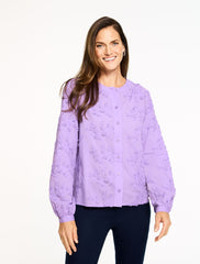 VIOLETTA LILY FLORAL EMBROIDERED TOP | Talbots online