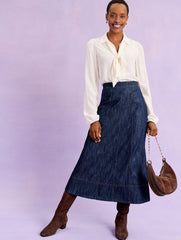 IVORY TIE NECK SHIRT | Talbots online