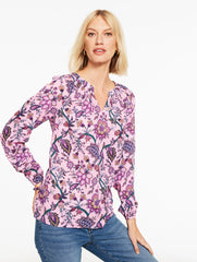 VIOLETTA MULTI SMOCKED TOP - BLOOMING JACOBEAN | Talbots for sale