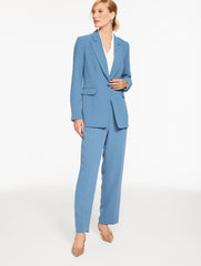 MOONLIGHT BLUE|SIERRA BROWN POLISHED CREPE SINGLE BUTTON BLAZER | Talbots near me