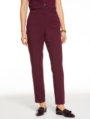 RICH BURGUNDY SLIM LEG CITY TWILL PANTS | Talbots on sale