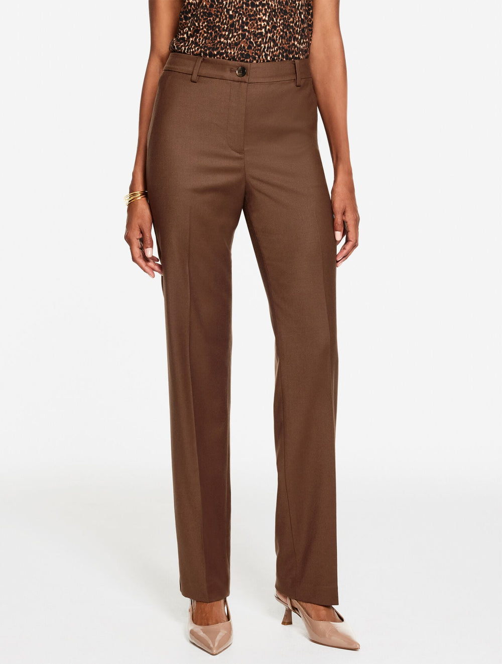 DEEPEST CHOCOLATE TALBOTS SOUTHAMPTON LUXE ITALIAN FLANNEL STRAIGHT LEG PANTS | Talbots for sale