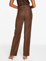 DARK GREEN|DEEPEST CHOCOLATE TALBOTS SOUTHAMPTON LUXE ITALIAN FLANNEL STRAIGHT LEG PANTS | Talbots sale