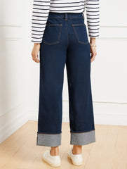 WARREN WASH STRAIGHT ANKLE CUFF JEANS - WARREN WASH | Talbots on sale
