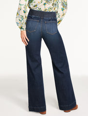 BEEKMAN WASH FLARE LEG PULL-ON TRAVEL JEANS - BEEKMAN WASH | Talbots discount
