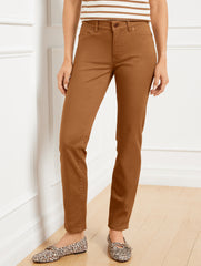 BLUEBERRY|SIERRA BROWN SLIM ANKLE JEANS - PIECE DYED - CURVY FIT | Talbots sale