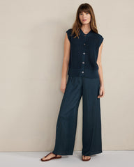 STEEL BLUE ORGANIC COTTON LINEN SWEATER VEST | Talbots near me