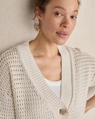 DRIED MOSS|FULL MOON ORGANIC COTTON OPEN STITCH CARDIGAN | Talbots sale