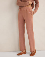 GARMENT DYE SMOKE ROSE COTTON KICK FLARE PANTS | Talbots discount