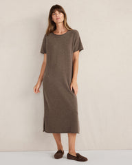 BLACK|DRIFTWOOD HTHR CASHMERE T-SHIRT DRESS | Talbots discount