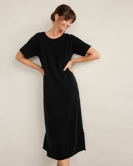 BLACK|DRIFTWOOD HTHR CASHMERE T-SHIRT DRESS | Talbots near me
